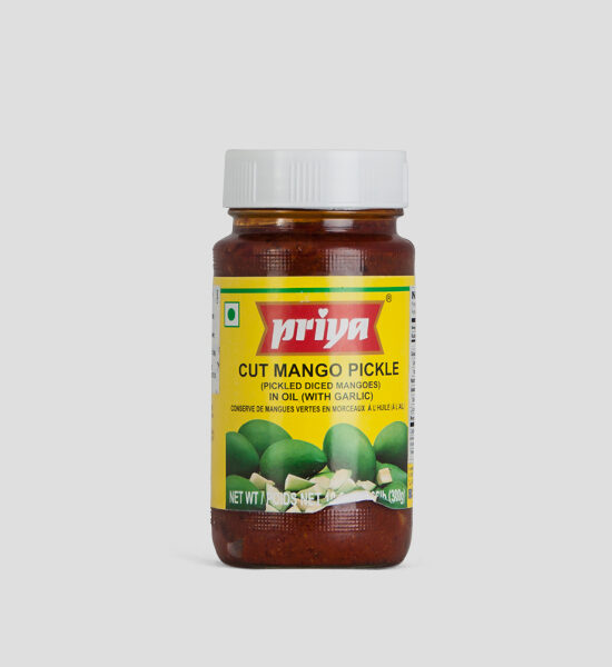 Priya, Cut Mango Pickle, 300g Produktbeschreibung Cut Mango Pickle in Oil without Garlic.