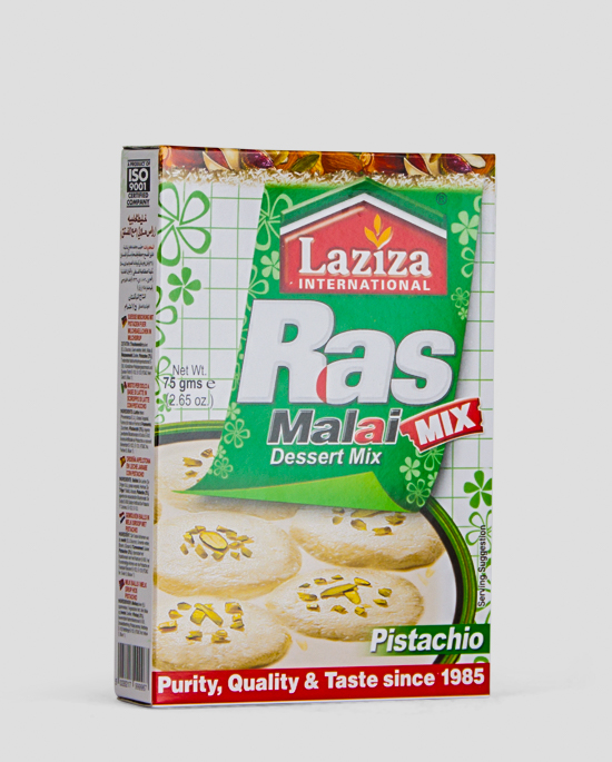 Laziza Rasmalai Mix Saffron, Süße Mischung mit Pistazien, 75g Produktbeschreibung Desser Mix, Süße Mischung mit Pistazien für Milchbälchen in Sirup, Spicelands, Frankfurt