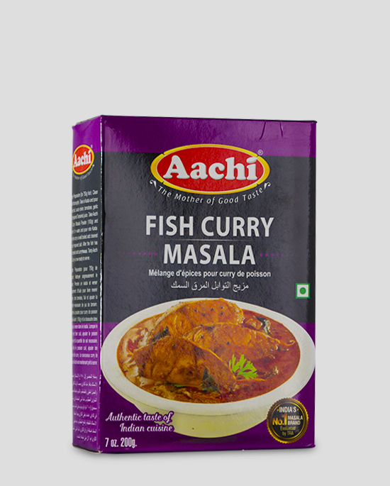 Aachi Fish Curry Masala 200g Produktbeschreibung Gewürzmischung für Fish Curry Masala - Make authentic & savory Fish Curry with this easy to use spice mix.