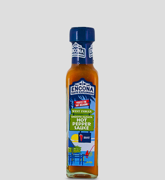Encona Smooth Papaya Hot Pepper Sauce 142ml Produktbeschreibung milde Papaya Chilli Sauce - Explore the taste of the Caribbean with Encona West Indian Smooth Papaya Hot Pepper Sauce. Made to the same, classic recipe for over 40 years, the combination of our Hot Pepper Sauce blend of Scotch Bonnet and Habanero peppers with fragrant Papaya gives a deliciously smooth and fruity flavour for a true taste of the tropics.