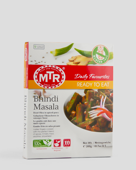 MTR, Bhindi Masala, Gebackene Okrachoten in würziger Soße, 300g, Spicelands