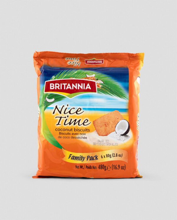 Britannia Nice Time Coconut Biscuits (6 x 80g) 480g