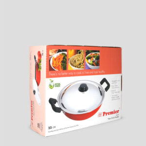 Premier Non Stick Kadai with Stainless Steel lid 22 CM